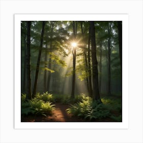 Ferns In The Forest 2 Art Print