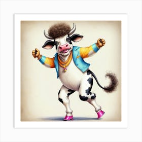 Cow Dancing 6 Art Print