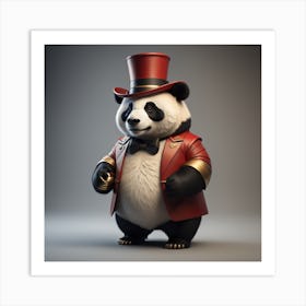 Nursery Room Circus Ringmaster Panda Art Print