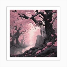 907605 Dryad In The Cherry Blossom Woods 2 Art Print