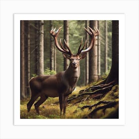 Deer In The Forest Art Print