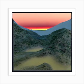 Sunset In The Mountains Art Print