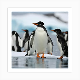 Antarctic King Penguins Art Print