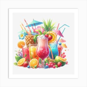 Tropical Drinks 4 Art Print