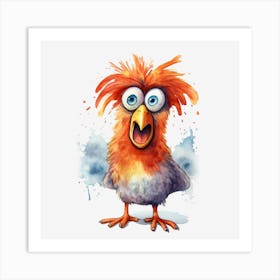 funny chicken colorful Art Print