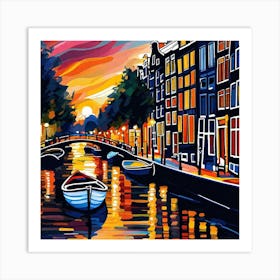 Amsterdam At Sunset 4 Art Print