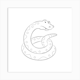 Snake Letter G Coloring Page Art Print