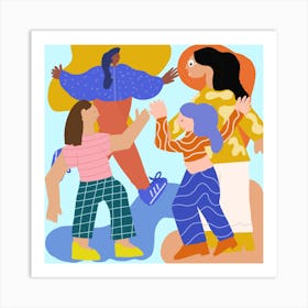 Group Of Women Dancing Art Print