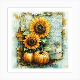 Torn Autumn Teal13 Art Print