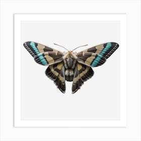 Butterfly Moth On Black 2 Art Print