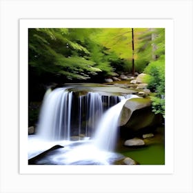 Waterfall In The Forest Art Print