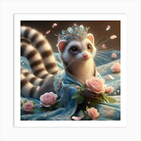 Tiara Ferret Art Print