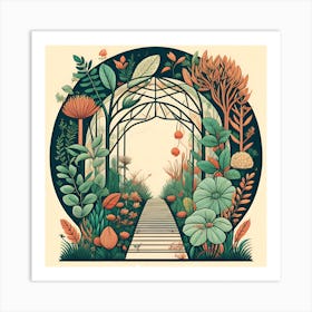 Flower Garden Vintage Illustartion Art Print