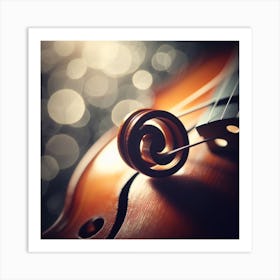 Violin With Bokeh Art Print