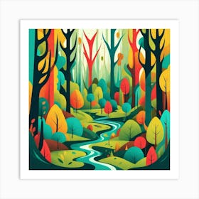 Colorful Forest 1 Art Print