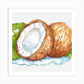 Coconuts And Leaves Art Print