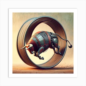 Mechanical bull Art Print