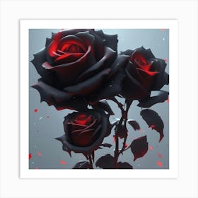 Black Roses Art Print
