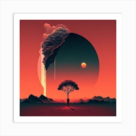 Tree In The Desert Art Print