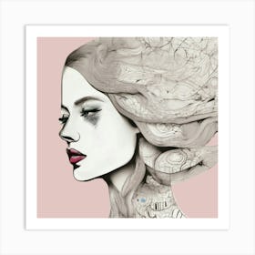 Portrait Of A Party Girl Art Print