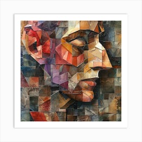 Abstract Portrait Of A Man 5 Art Print