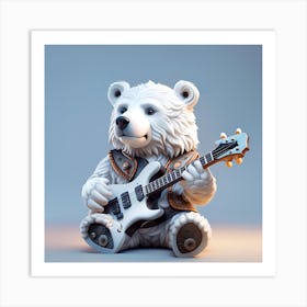 Polar Bear Playing Guitar Art Print