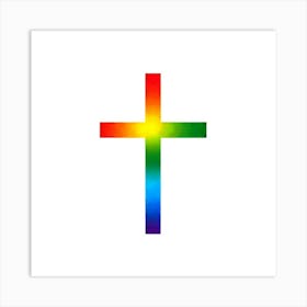 Rainbow Cross Art Print