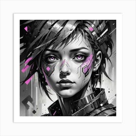 Cyberpunk Girl Art Print