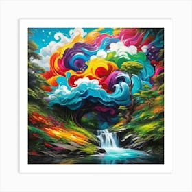 Psychedelic Tree Art Print