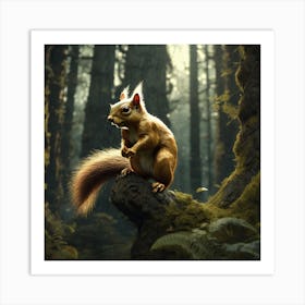 Squirrel In The Forest 323 Art Print