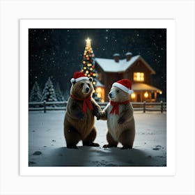 Christmas Bears 7 Art Print