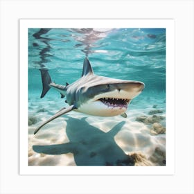 Shark In The Sea Art Print