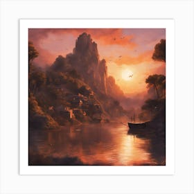 0 The Most Beautiful Sunset Esrgan V1 X2plus Art Print