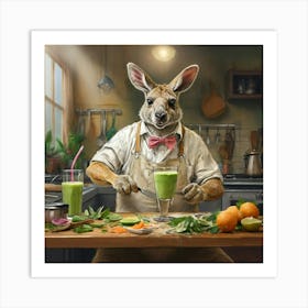 Kangaroo Chef Art Print