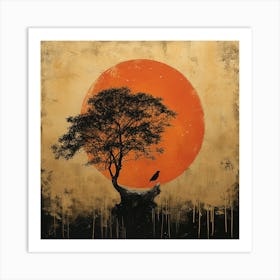 Crow On A Tree Art Print