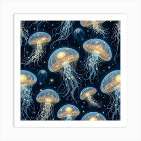 Jellyfish In The Sea Art Print