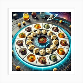 A Futuristic Dish Called Orbiting Pelmeni, Featuri Art Print