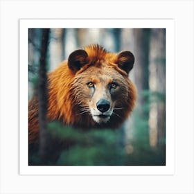 Lion In The Forest 1 Art Print