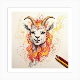 Goat Of Fire 30 Art Print