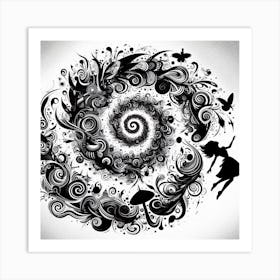 Swirling Spiral Imagination Alice in Wonderlands Art Print