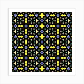 Pattern Black Background Texture Art Print