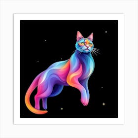 Rainbow Cat Art Print