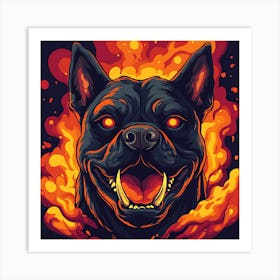 Scary Dog Emoji Dynamic Background 9 Art Print