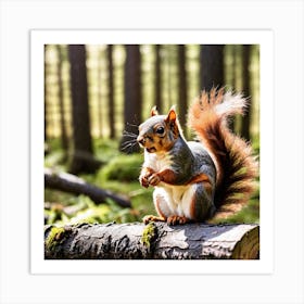 Squirrel In The Forest 109 Art Print