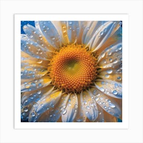 Daisy With Water Droplets 4 Art Print