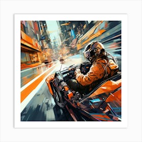 Futuristic Art in Cyberpunk Futuristic Enviroment Art Print