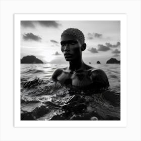 Black Man In Water Art Print