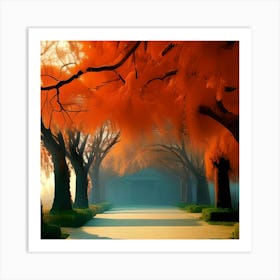 Autumn Trees In The Park Art Print