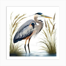 GREAT BLUE HERON 1 Art Print