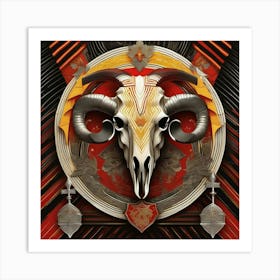 Skeletal Ram Art Print